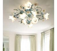 ZBZFGE Northern Europe Creativity Flowers Plafond Light Base Moderne Light Luxury Pendant l'éclairage pour Salle à Manger Chambre Maison de Cuisine îlot de Cuisine （Green-55x25cm）