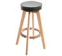 ZBZFGE pivotants, Bar Bois 29 Pouces Hauteur d'assise, tabourets Hauts en Cuir PU pour îlot de Cuisine, pub Bistro, Restaurant, Assemblage Facile (Vert foncé-1ps)