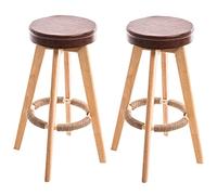 ZBZFGE pivotants, Bar Bois 29 Pouces Hauteur d'assise, tabourets Hauts en Cuir PU pour îlot de Cuisine, pub Bistro, Restaurant (Marron 2ps)