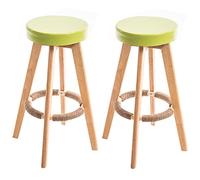 ZBZFGE pivotants, Bar Bois 29 Pouces Hauteur d'assise, tabourets Hauts en Cuir PU pour îlot de Cuisine, pub Bistro, Restaurant, Assemblage Facile (Vert clair-2ps)