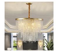 ZBZFGE Plafond LED LUMIÈRES Indoor Cristal Luster LURXURE Livrage Salle Style Chandelier, lumière Suspendue (Or, Blanc Chaud 60 cm)