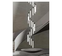 ZBZFGE Plafonnier Light Staircase Chandeliers éclairage pour Salon Sera Le Plafond du luminaire Suspendu Lampe à Suspension Moderne Clair Noir, 20 têtes