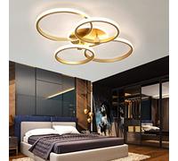 ZBZFGE Remote Control Ceiling Gold Round Ring Living Chic Acrylic Shade Hall Decoration Room Office Kitchen Dining Table Pendant Lamp