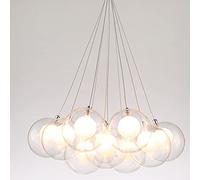 ZBZFGE Restaurant Minimaliste Chandelier Multi Glass Bubble Artistic Creative for Living Room Lampes Chambre à Coucher pour Enfants Éclairage LED (Couleur 10 balles) Fait
