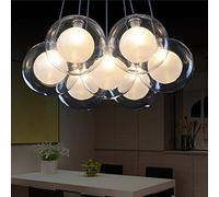 ZBZFGE Restaurant Minimaliste Chandelier Multi Glass Bubble Artistic Creative for Living Room Lampes Chambre à Coucher pour Enfants Éclairage LED (Couleur 7 balles) Fabriqué
