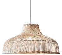 ZBZFGE Roard Dome Light Kitchen Island Large Hand Woven Plafond Lampe Suspension Beige Nordique Moderne Boho Coastal Wicker Chandelier pour Salle à Manger Farmage Ferme Entrée 40 cm de diamètre