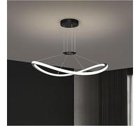 ZBZFGE Salle à Manger en Or au Milieu du siècle Cercle Rond dimmable 1 Anneau Vintage Farmhouse Black Suspendu plafonnier pour la Cuisine Restaurant Chambre Living Roo, Dark-80cm