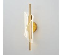 ZBZFGE Spiral 3 Color Dimming Light Luxury Acrylic Shade Lantern Iron Bedside Wall Lamp for Living Room Terrace Hall Way Gold/Blac (Gold 3colordimming)