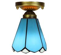ZBZFGE Style Flush Mount Handmade Treated Verre Vintage Méditerranéen Blue Plafond Light Lights for Bedroom Living Room Cafe