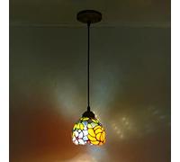ZBZFGE Style, Two Color Rose Stained Glass Ceiling Pendant Light for Living Room Bedroom Dinning Kitchen Island Hallway,30cm,40cmb