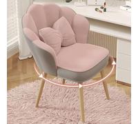 ZBZFGE Tabouret de Maquillage en Forme de Fleur, Chaise de Coiffeuse pivotante à 360°, Tabouret de Coiffeuse à Dossier Haut pour Salon/Dressing (Couleur : Blanc)