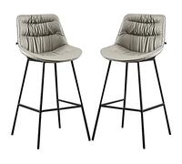 ZBZFGE Tabouret de Tabouret de Bar Tabouret, tabourets de Tabouret de 30 Pouces de Hauteur avec Jambes en métal Repose-Pieds, chaises de Bar en Cuir PU pour Le Petit déjeuner de l'île Kitchens,