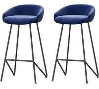 ZBZFGE Tabourets Bas arrière 26/30 Pouces Tabouret avec Velours rembourrés Repose-Pieds, Chaise Bar pour Le comptoir Cuisine de café (C, 2pcs-75 cm)