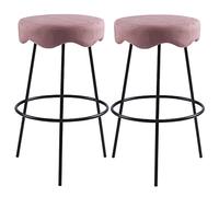 ZBZFGE Tabourets de Bar à Hauteur de comptoir, 26/30 U201D Barstols avec siège rembourré Repose-Pied, Tabouret Haut pour comptoir/café de Cuisine, 330 lbs (rose-2ps, 75 cm / 29,6 Pouces)