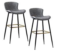 ZBZFGE Tabourets de Bar à Hauteur de comptoir, bartools en Cuir PU rembourré avec Dos, tabourets Hauts de Cuisine avec Jambe en métal Repose-Pieds, chaises de Bar pour Les Cuisines pour Un