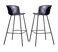 ZBZFGE Tabourets de Bar en Cuir PU, Petits-tabourets de Bar de Bar chaises de Bar à Hauteur pour Le Salon de pub de l'îlot de Cuisine, capacité de 330 Livres, Repose-Pieds (gris-2ps, 75 cm / 30