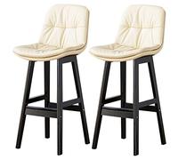 ZBZFGE Téle-Barres de Dossier de comptoir à Hauteur de comptoir, chaises de Bar à Tabouret de Bar de Cuisine en Cuir synthétique avec des Jambes en Bois (Salle à Manger de l'îlot de Cuisine)