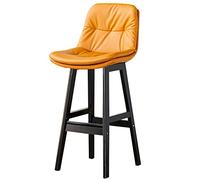 ZBZFGE Téle-Barres Dossier comptoir, Tabouret Bar Cuir synthétique avec des Cuisses en Bois (Salle à Manger l'îlot de Cuisine) (jaune-1ps, cm 28 Pouces)