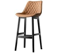 ZBZFGE Téle-Barres Dossier comptoir, Tabouret Bar Cuir synthétique avec des Pattes en Bois (Salle à Manger l'îlot de Cuisine) (Brown-1PS, cm 28 Pouces)