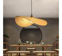 ZBZFGE Ultra Mince Style Pastoral Suspendue rotin Suspendu Main la Lampe en Osier Naturel E27 V-Intage Lights Suspendus Lampes Chambre à thé,