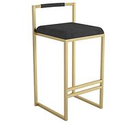 ZBZFGE Velvet Counter Hauteur 65/75 cm tabourets de Bar, tabourets de comptoir de Cuisine avec Repose-Pieds Jambes en métal doré, chaises de Bar rembourrées pour Le café de pub de Cuisine (Black-1PS,