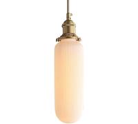ZBZFGE Verre Longue Cylindre Pendant Light Lilé Blanc Éclairage Lait Milieu du siècle Plafond Moderne Lampe de Suspension Vintage linéaire pour Salle Manger Chambre à Coucher