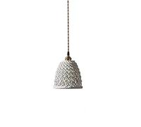 ZBZFGE WQHPLMD Blanc Céramique Pendant Light Hollow Out Lattice Sphérique Céramic Shade Single Head plissée M- Chandelier E27 Droplights for Kitchen Living Room Chadow Home Decor (Couleur: Bleu,