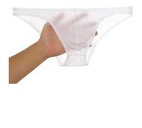 ZC8bdbd Slip de bain transparent pour homme - Taille basse - Respirant - Mini maillot de bain doux pour piscine intérieure, salle de bain à la maison, blanc, Small