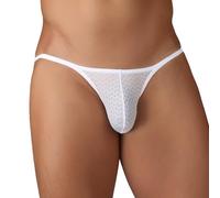 ZC8bdbd Slip en Dentelle pour Homme à Taille Basse Sexy Transparent en String sous-vêtements Mini sous-vêtements Bikini, Blanc, M