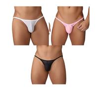ZC8bdbd Slip en dentelle pour homme taille basse sexy en maille transparente