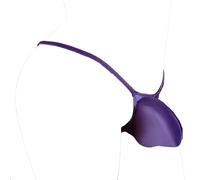 ZC8bdbd Slip pour homme de plage G-string confortable et sexy, sous-vêtement en cuir synthétique pour homme avec poche contour jockstrap, violet, Medium