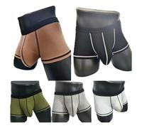 ZC8bdbd Sous-vêtement pour homme, grand sac, design personnalisé, absorbant, mince, respirant, en U, convexe, 4 coins, 5 couleurs., Large