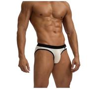 ZC8bdbd Sous-vêtements sexy pour homme avec fil sissy - Boxer et slip - Grand sac en U - Bikini convexe, blanc, Large