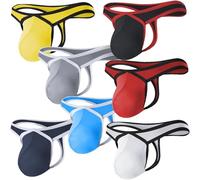 ZC8bdbd String tendance en soie glacée pour homme - Sous-vêtements amusants - Dos en T - Soutien athlétique pour un usage quotidien, 7 couleurs, Large