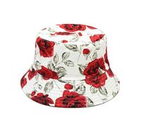 ZCABYBD Casquette été Chapeau De Pêcheur Réversible À Motif Fleur Rose, Soleil Polyvalent Et Décontracté pour Femmes, Bassin D'extérieur-blanc-56-58cm