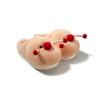 ZCABYBD Chaussons d'Hiver Pantoufles Simples Et Mignonnes À Bout Fermé Pour Femmes, Vêtements De Maison, Plates, Chaudes, Antidérapantes, Nouvelle Collection Automne Hiver-soleil Orange-37-38