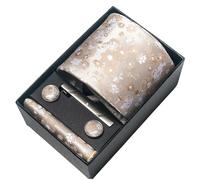 ZCABYBD Cravate Set Coffret Cadeau d'affaires Formel pour Hommes, Ensemble De Six Pièces, Rayé, Couleur Unie, Fait À La Main, 8cm, avec Emballage en Boîte-Cadeau-1