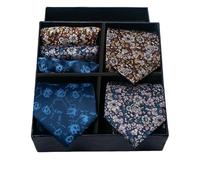 ZCABYBD Cravate Set Coffret Cadeau pour Hommes, À La Mode, Couleur Unie, Jacquard, Écharpe Carrée-2