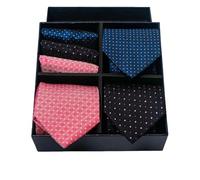 ZCABYBD Cravate Set Coffret Cadeau pour Hommes, À La Mode, Couleur Unie, Jacquard, Écharpe Carrée-2