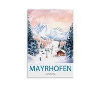 ZCAIJNDD Mayrhofen Poster de voyage vintage Autriche 60 x 90 cm