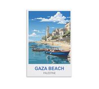 ZCAIJNDD Poster de voyage vintage sur toile de Gaza Beach Palestine (20 x 30 cm) pour décoration murale de chambre à coucher
