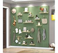 ZCBYBT Panneau de Stockage et d'affichage de Bricolage d'outil de Tableau d'affichage en Bois, kit de Combinaison de Crochet Mural,Vert,40 * 60cm