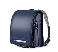 ZCBYBT PU Cuir Japonais boîte à Dos ransel Randoseru Verrouillage Automatique Sac à Dos léger, pour Les Filles garçons,Bleu,32 * 15.5 * 23.5cm