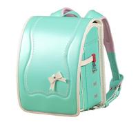 ZCBYBT randoseru sac à dos ransel waterpoor bow-knot sac en cuir PU sacs d'école de poids léger pour les filles,Vert,26×20×18cm