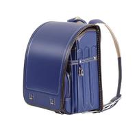 ZCBYBT Ransel Randoseru Sac à Dos Sac en Cuir PU Cartable Automatique réduire Le fardeau Sac d'école Japonais,Bleu,35 * 27 * 18cm