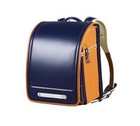 ZCBYBT Ransel Randoseru Sac D'école Primaire Sac À Dos en Cuir PU avec Sac De Voyage À Verrouillage Automatique pour Filles Garçons,Bleu,33 * 24 * 15cm