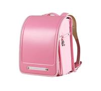 ZCBYBT Ransel Randoseru Sac D'école Primaire Sac À Dos en Cuir PU avec Sac De Voyage À Verrouillage Automatique pour Filles Garçons,Rose,33 * 24 * 15cm