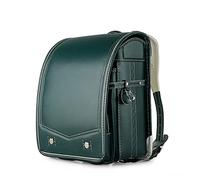 ZCBYBT Ransel Randoseru Sacs D'École Japonais Sac À Dos De Grande Capacité en Cuir PU Léger pour Filles Garçons,Vert