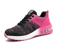 ZCBYBT Steel Toe Cap Trainers Bottes de sécurité Chaussures de Travail légères Hommes Femmes Chaussures de Protection industrielles,Rose,40 EU