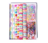 Zcbzbn Lot de 2 160 accessoires pour cheveux pour filles, élastiques multicolores, mini élastiques sans couture, serre-têtes souples multicolores, barrettes à cheveux de dessin animé, convient pour